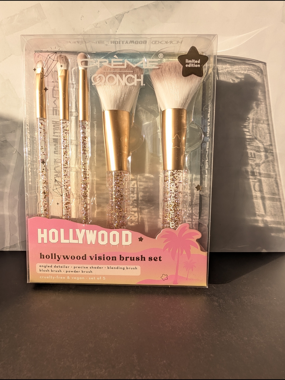 Limited Collaboration Hollywood Vision Brush Set - Pink Glitter Handles